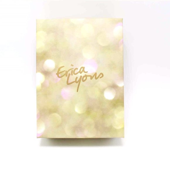 Erica Lyons Set Necklace & Earrings Glass Blue Green Aqua Gold 20" Gift Box NWT - Picture 4 of 6